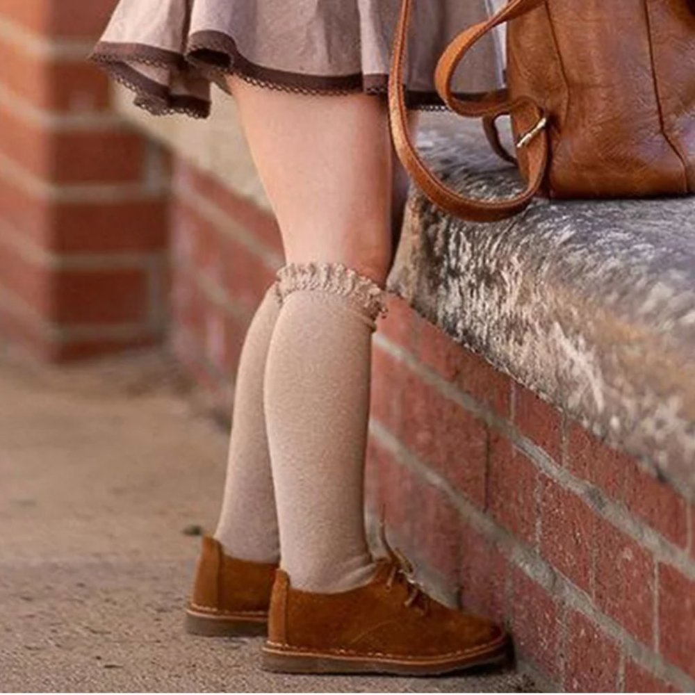 Little Stocking Co. Lace Top Knee High Socks & Knit Footed TightS Bundle Set - Picture 2 of 9